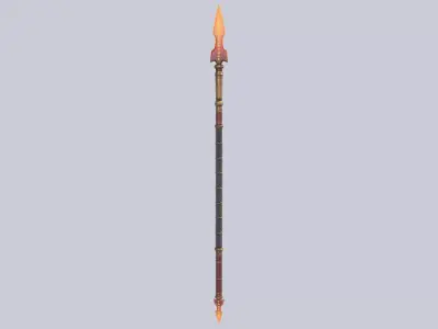 Fire spear Low-poly 3D model get
