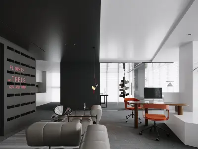 Modern Office Interior Design Scene 3D model