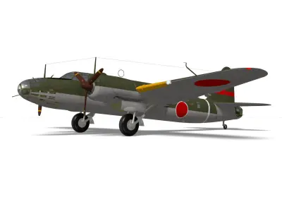 Ki49 Type 100 heavy bomber Donryu 3D model