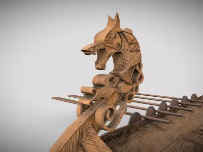 Viking Boat 4 - Spirit of the Woods Wolf 3D model