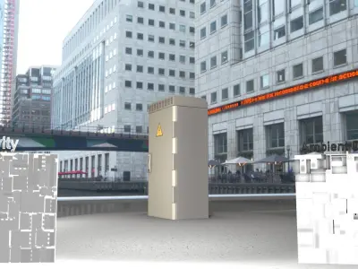 Electrical Distribution Cabinet 18 Low-poly 3D model