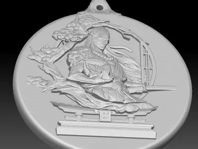 HM Samurai Warrior Keychain 3D print model