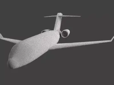 aircraft jet airplane flying in sky Low-poly 3D model