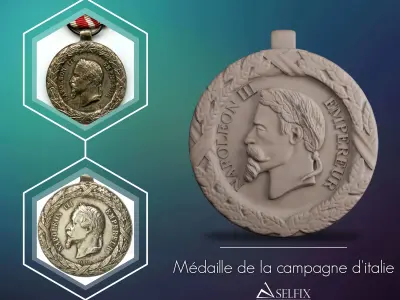 Commemorative medal of the 1859 Italian Campaign 3D print model