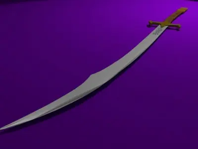 Arabic Arabian Sword Low-poly 3D model