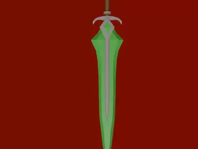 Stylized low-poly sword Free low-poly 3D model