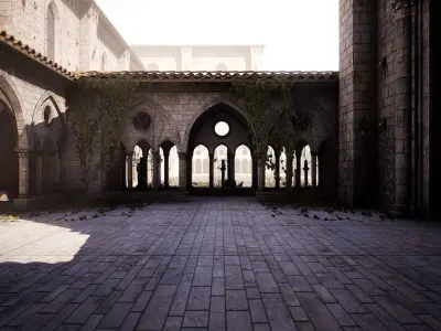 Medieval Modular Church Low-poly 3D model