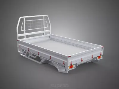 FLAT BED DECK PICKUP TRUCK HEADBOARD STRUCTURE FRAME HEAD RACK 3D model