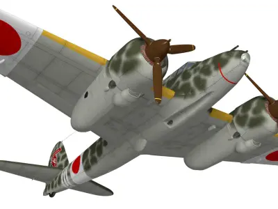 Kawasaki Ki-45 Kai Toryu 3D model