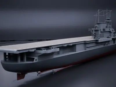 Aircraft Carrier - USS Yorktown CV-5 3D model