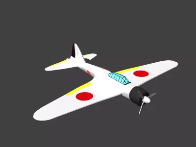 Low Poly A6M2 Zero Free low-poly 3D model