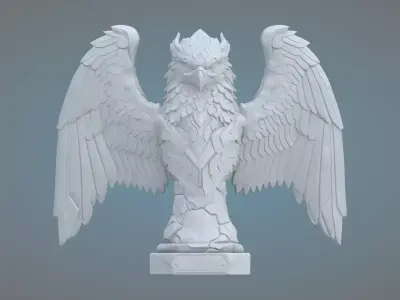 High-Detail Hard Surface Eagle Sculpture PM-51 3D print model
