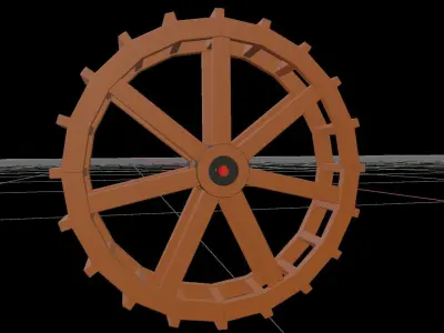 Paddle wheel basemesh - rdy for texturing Free low-poly 3D model