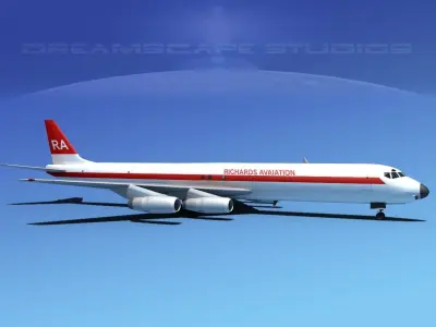 Douglas DC-8-63F Richards Aviation 3D model