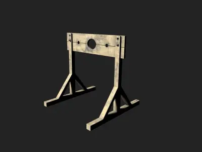 Adjustable Medieval Pillory Low-poly 3D model