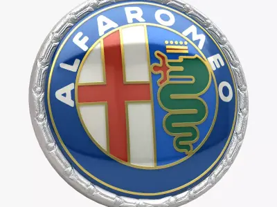 Alfa Romeo Badge 1972-1982 Low-poly 3D model