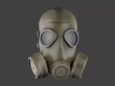 Gas mask Low-poly 3D model 16