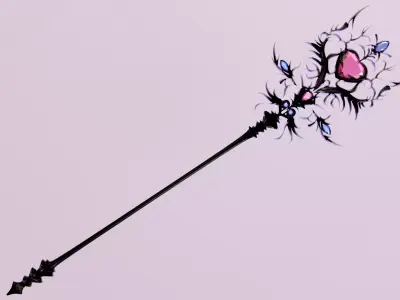 Dark Magic Wand 001 3D model