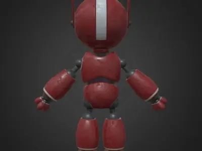 Robot KN0-W3R Free low-poly 3D model