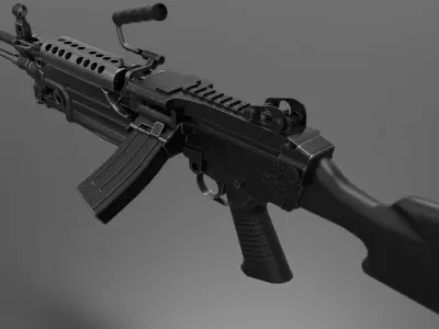 M249 Light Machine Gun LMG Fps - Tps Low-poly 3D model