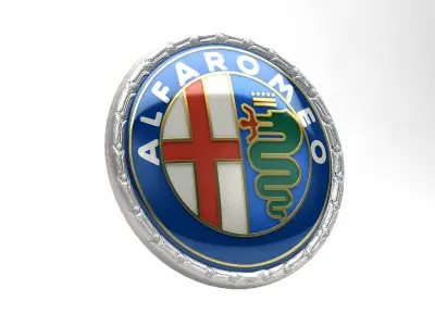 Alfa Romeo Badge 1972-1982 Low-poly 3D model
