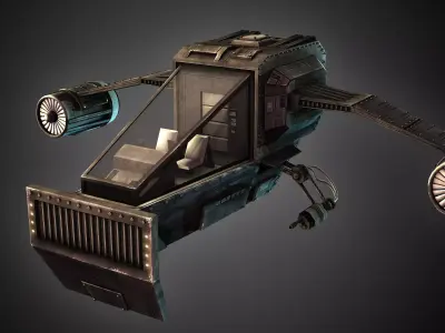 High Detail Space Fighter Concept Low-poly 3D model