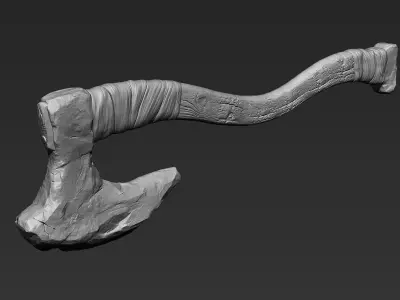 Zbrush Battle Axe 01 3D model