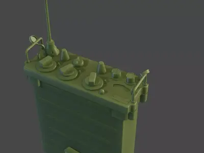 Military radio Low-poly 3D model