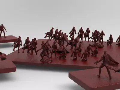 Soldiers and Civilians 3D model