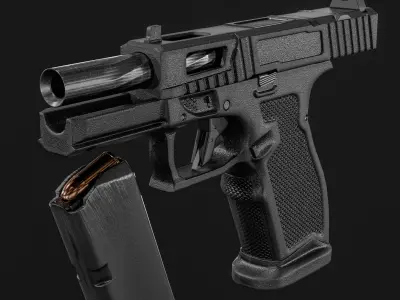 PSA Sabre Dagger Full Size - S 9mm Pistol Low-poly 3D model