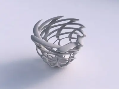 Bowl cylindrical with interlacing lattice pimp up top 2 3D model