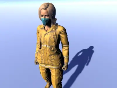 Biohazard Female - animated rigged Female Low-poly 3D model