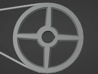 Mechanical Pulley Animated 3 3D model