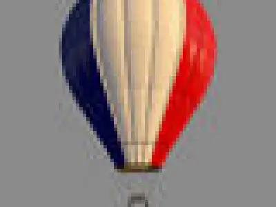 FranceFlag-Parachute hot air balloon with flag of france 3D model