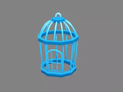 Cartoon Bird Cage Low-poly 3D model