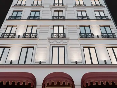 Classic hotel facade 3D model