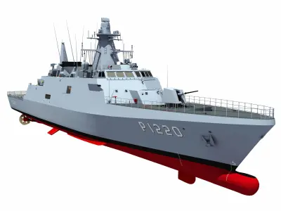 TCG AKHISAR Turkish Hisar-class offshore patrol vessel 3D model
