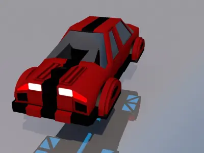 Hovercar car flying in air 3D model