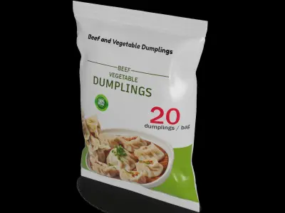 Pasties dumplings and pizzas Beef and Vegetable Dumplings 3D model