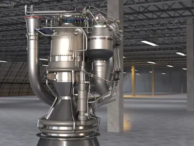 BE-4 Rocket Engine 3D model