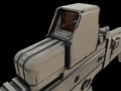 fn scar rifle Low-poly 3D model