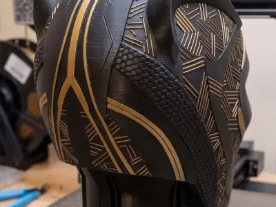 Black Panther Helmet STL File Wearable Cosplay Mask  3D model