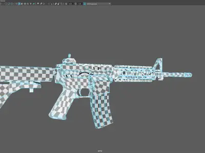 Low Poly M4A1 Rifle Stylized Assault Weapon 3D Model Low-poly 3D model