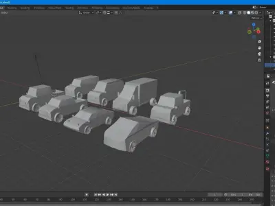 Low polly Asset pack cars Free low-poly 3D model