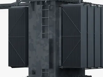 High Voltage Power Distribution Transformer Low-poly 3D model