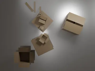 Lowpoly Cardboard Boxes Low-poly 3D model