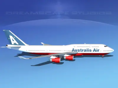 Boeing 747-8I Jumbo Jet Australis 3D model