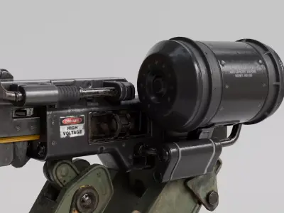 Rail turret Low-poly 3D model