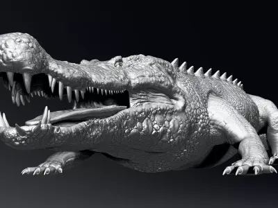 Dinosaur Deinosuchus Riograndensis Sculpt Project 3D model