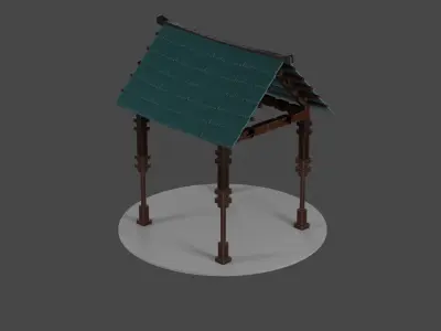 THE HALFWAY HOUSE GAME READY STYLIZED Low-poly 3D model
